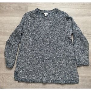 J.Jill Purejill Blue Crew Neck Pullover Cotton Lightweight Sweater M Medium